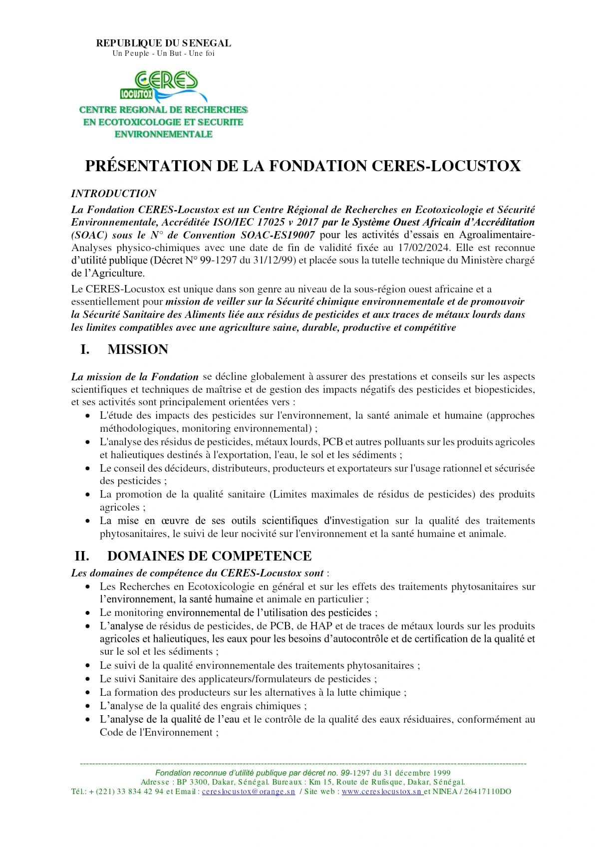 Couverture générée depuis le document : Présentation de la Fondation Ceres Locustox