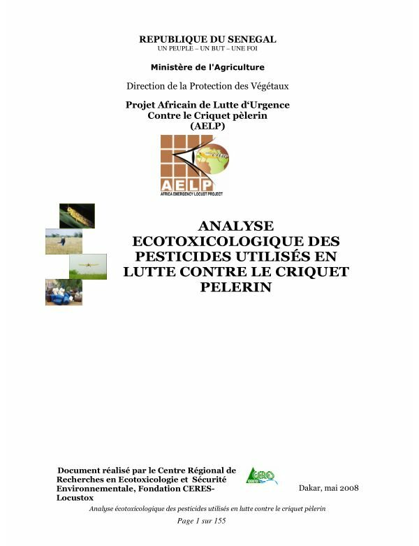 Analyse Écotoxicologie des Pesticides utilisés contre le Criquet Pélerin